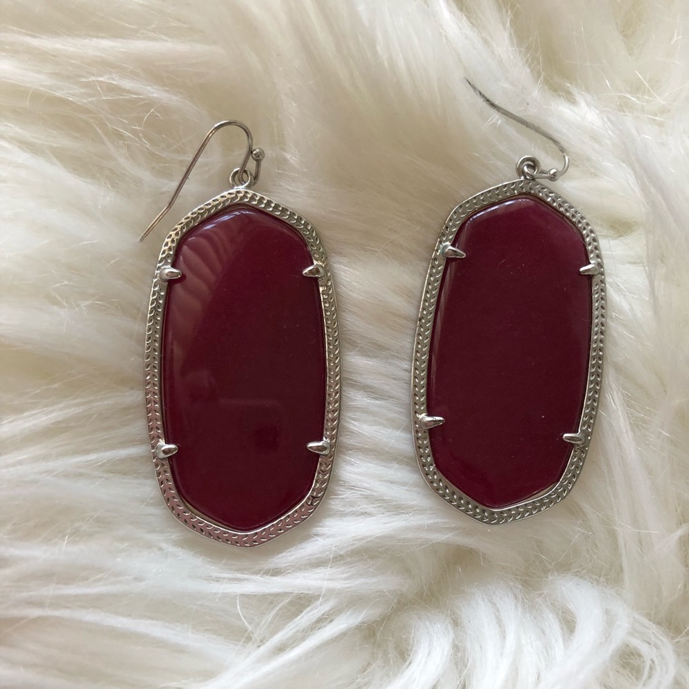 Kendra Scott Silver Burgundy Danielle Earrings